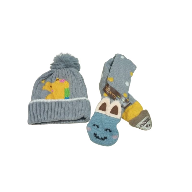 GENERICO - Pack gorro y bufanda para niños 2 años a 6 años