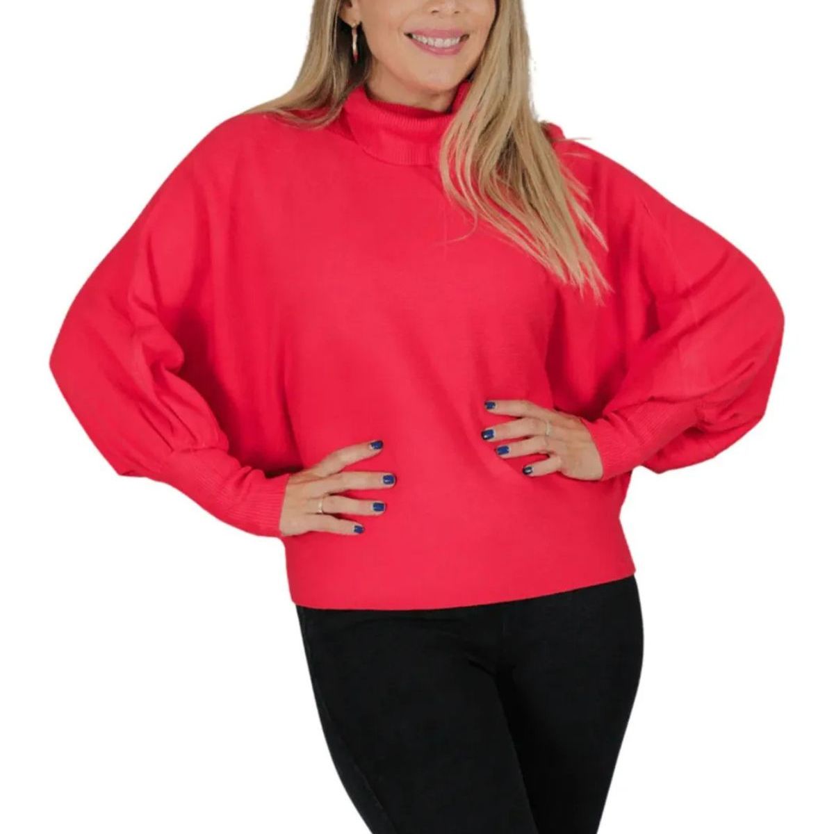 LOOK SHOP - Tejido Tipo Spandex. Manga Larga. Sweater Cuello Subido 5062