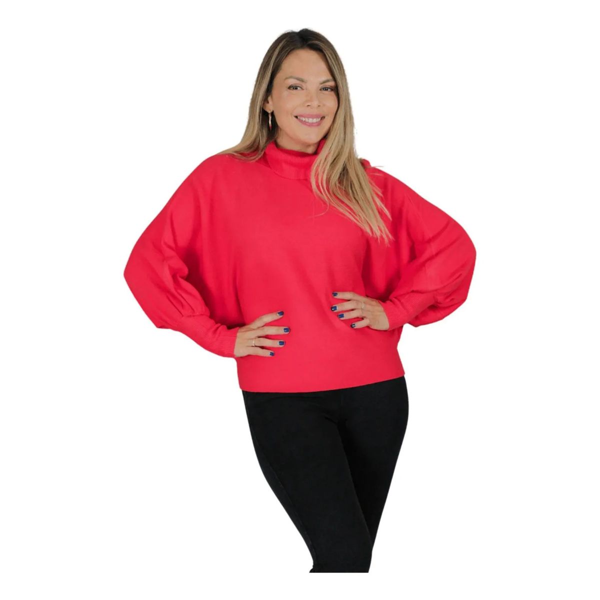 LOOK SHOP - Tejido Tipo Spandex. Manga Larga. Sweater Cuello Subido 5062