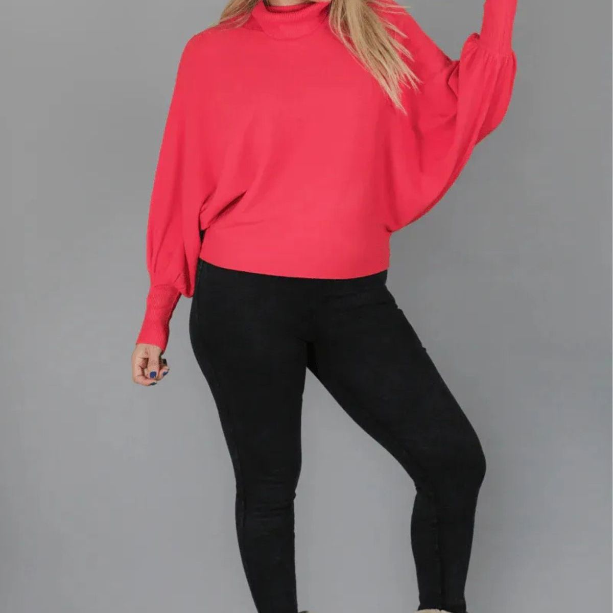LOOK SHOP - Tejido Tipo Spandex. Manga Larga. Sweater Cuello Subido 5062