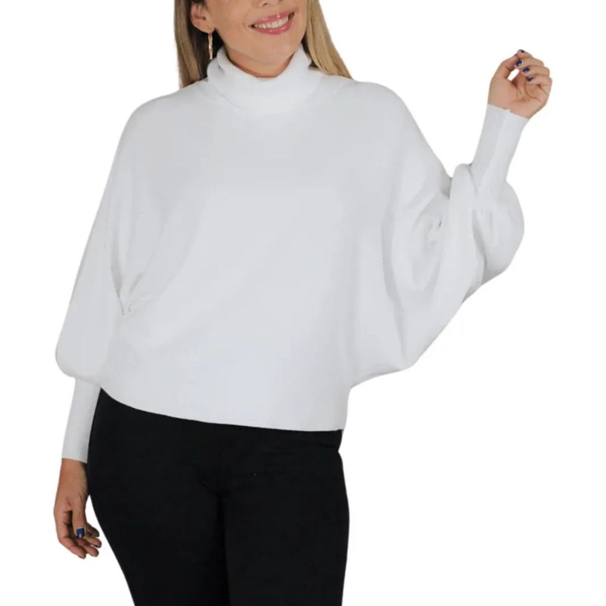 LOOK SHOP - Tejido Tipo Spandex. Manga Larga. Sweater Cuello Subido 5062