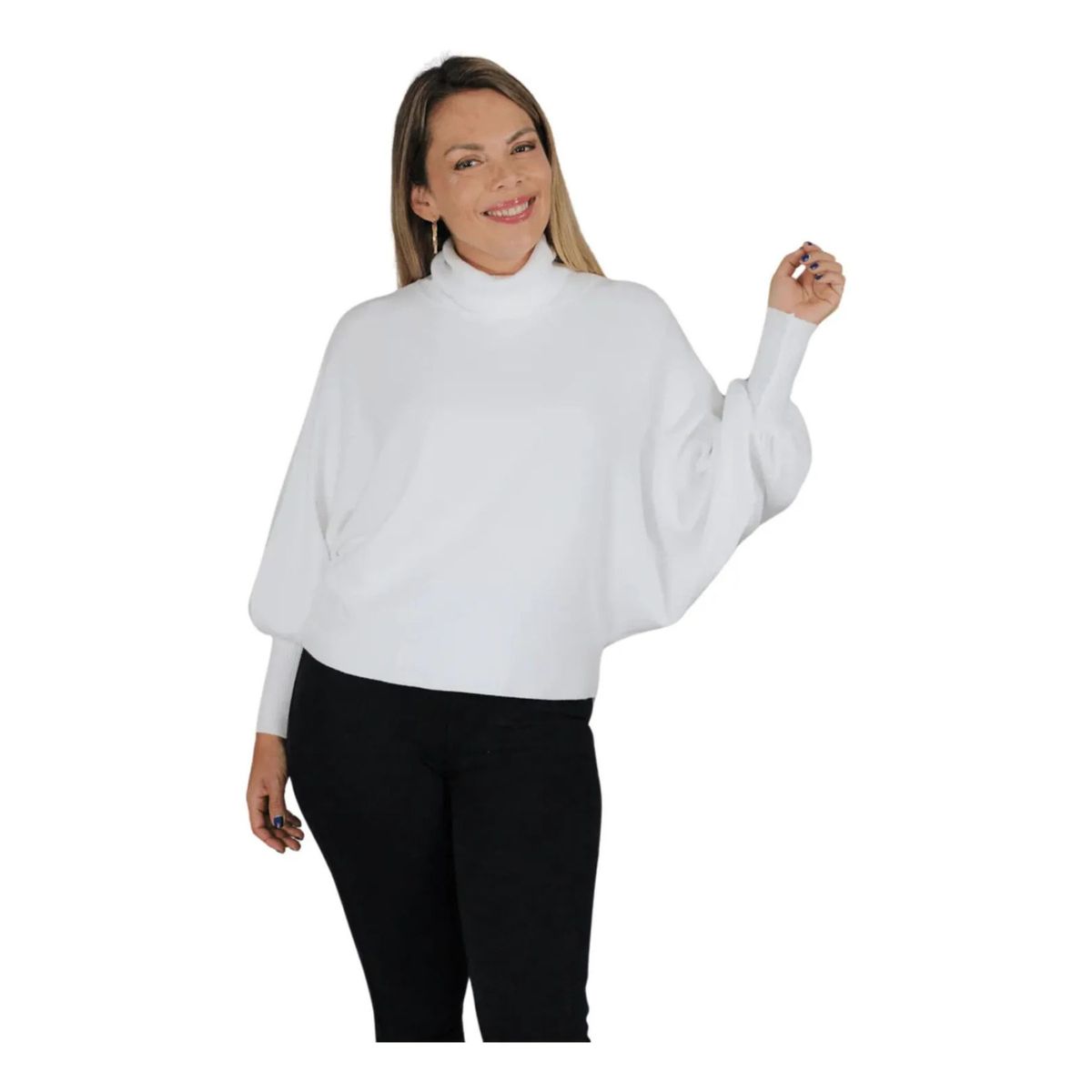 LOOK SHOP - Tejido Tipo Spandex. Manga Larga. Sweater Cuello Subido 5062