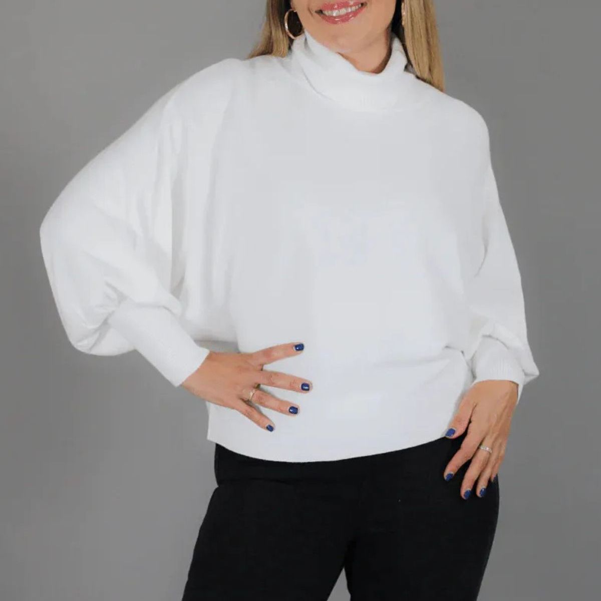 LOOK SHOP - Tejido Tipo Spandex. Manga Larga. Sweater Cuello Subido 5062