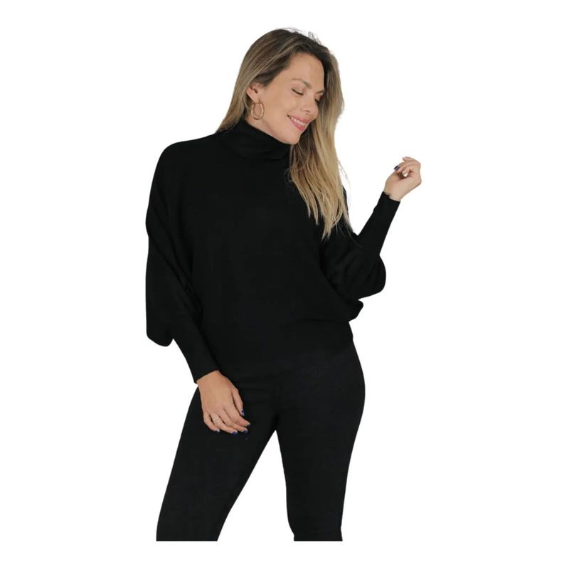 MPROPIA - Tejido Tipo Spandex. Manga Larga. Sweater Cuello Subido 5062