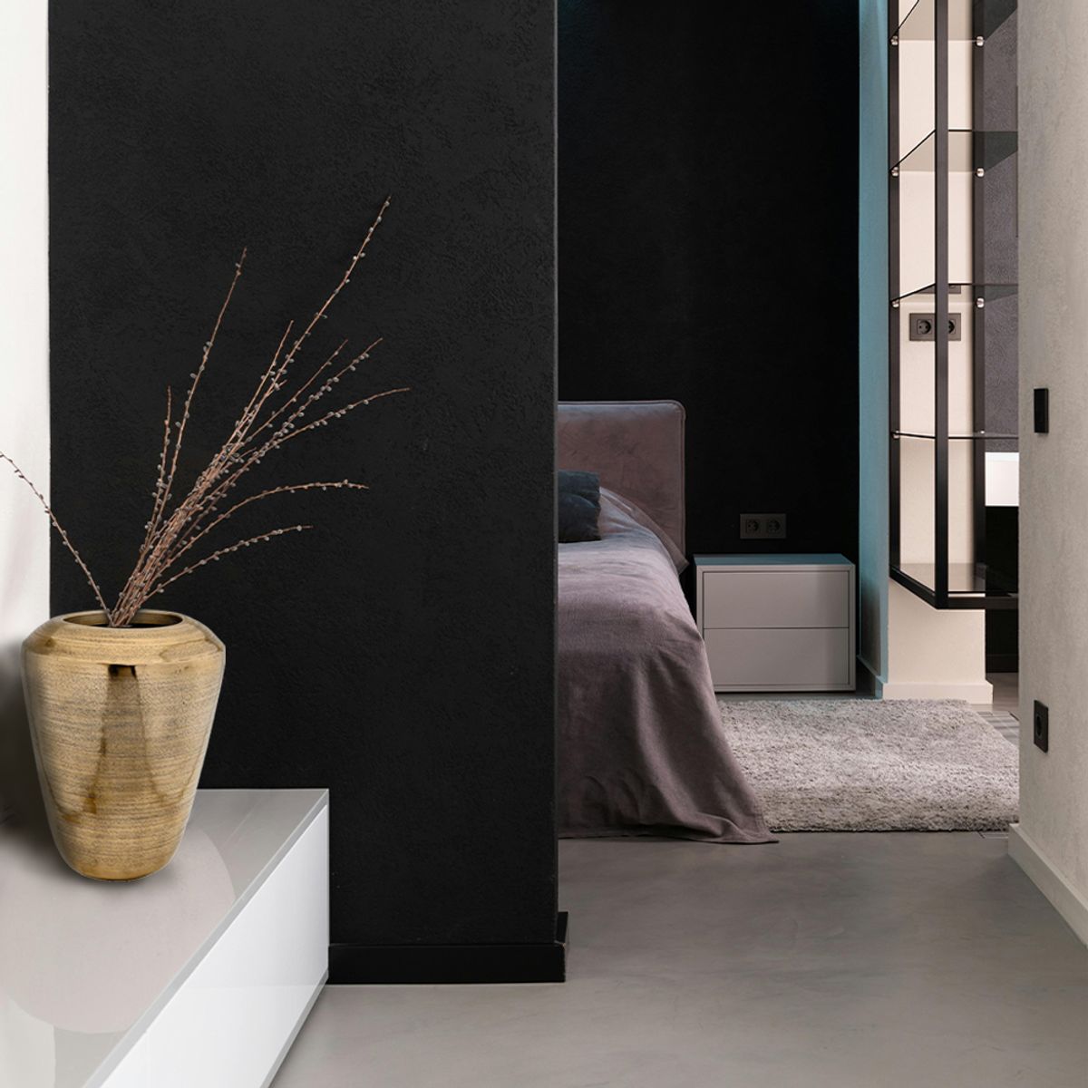 EGLO - Masetero Decorativo OKAYAMA metal Dorado 50×50 cm.