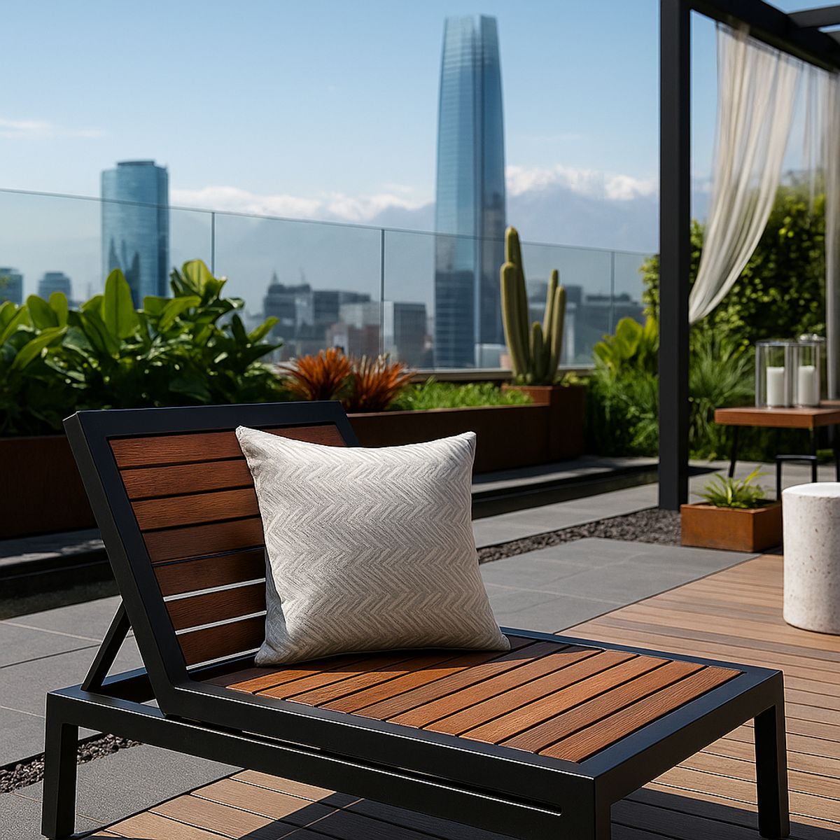 ARMONIA - Funda protectora para cojín gris suave 45x45 modelo 760 trama chevron