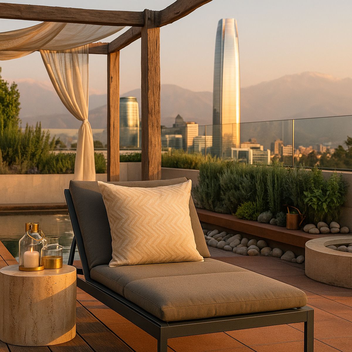 ARMONIA - Protector de cojín beige claro 45x45 modelo 760 patrón geométrico