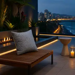 ARMONIA - Funda protectora para cojín azul turquesa 45x45 760 motivo zigzag