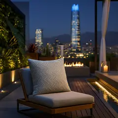 ARMONIA - Funda protectora para cojín azul turquesa 45x45 760 trama chevron