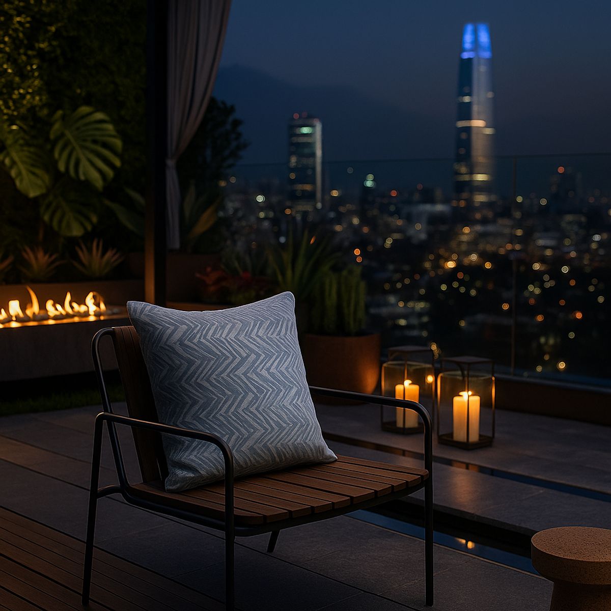 ARMONIA - Funda para cojín decorativa azul suave motivo zigzag 760 45x45