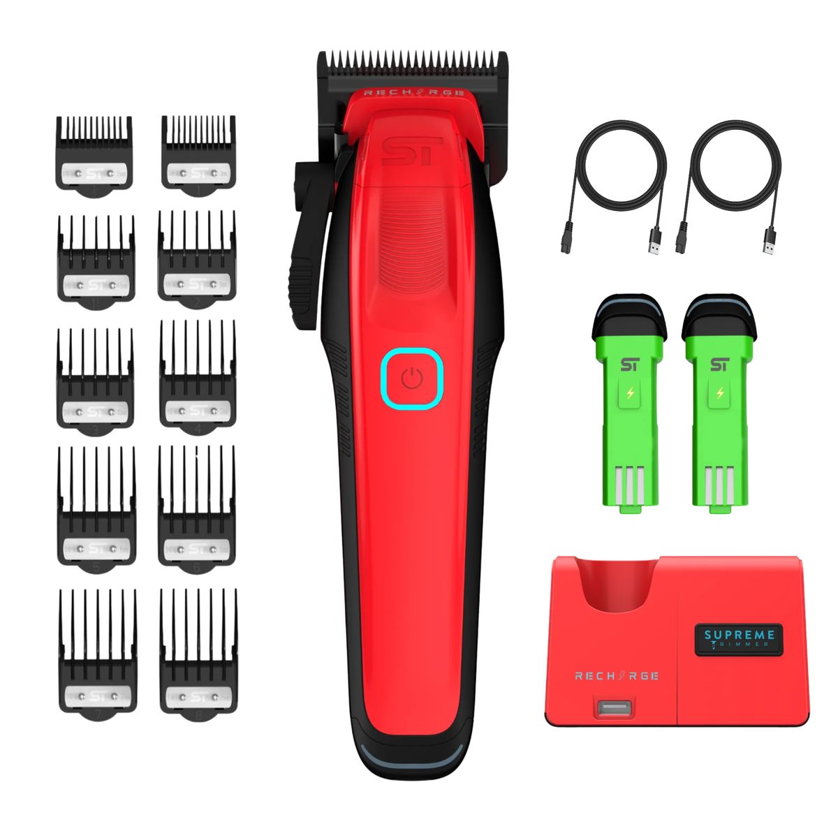 GENERICO - Cortadora de Cabello Profesional Supreme Clipper Recharge Red