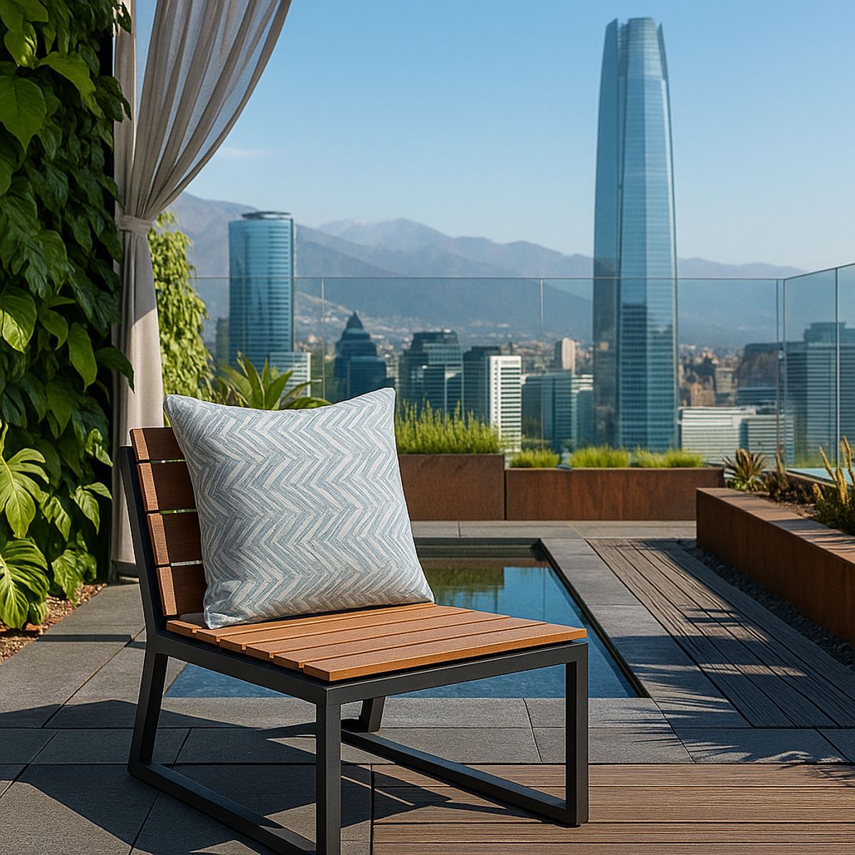 ARMONIA - Cubre cojín celeste textura chevron 760 45x45