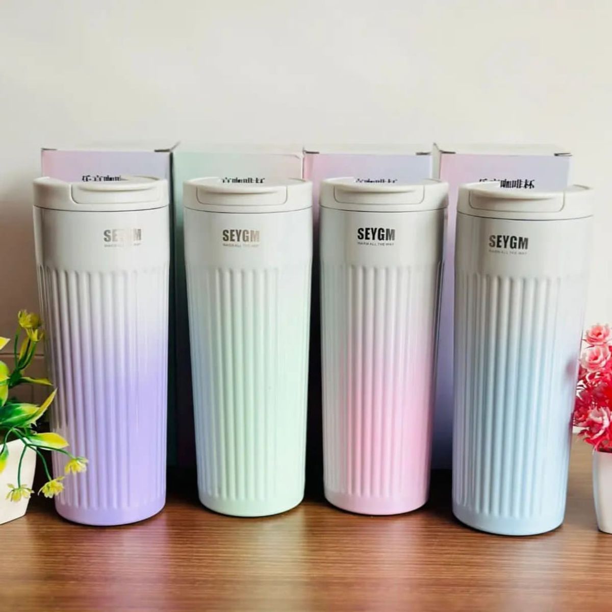 HOMEY - Pack de 2 Vasos Termicos Resistente Al Calor y Frio, Colores Surtidos