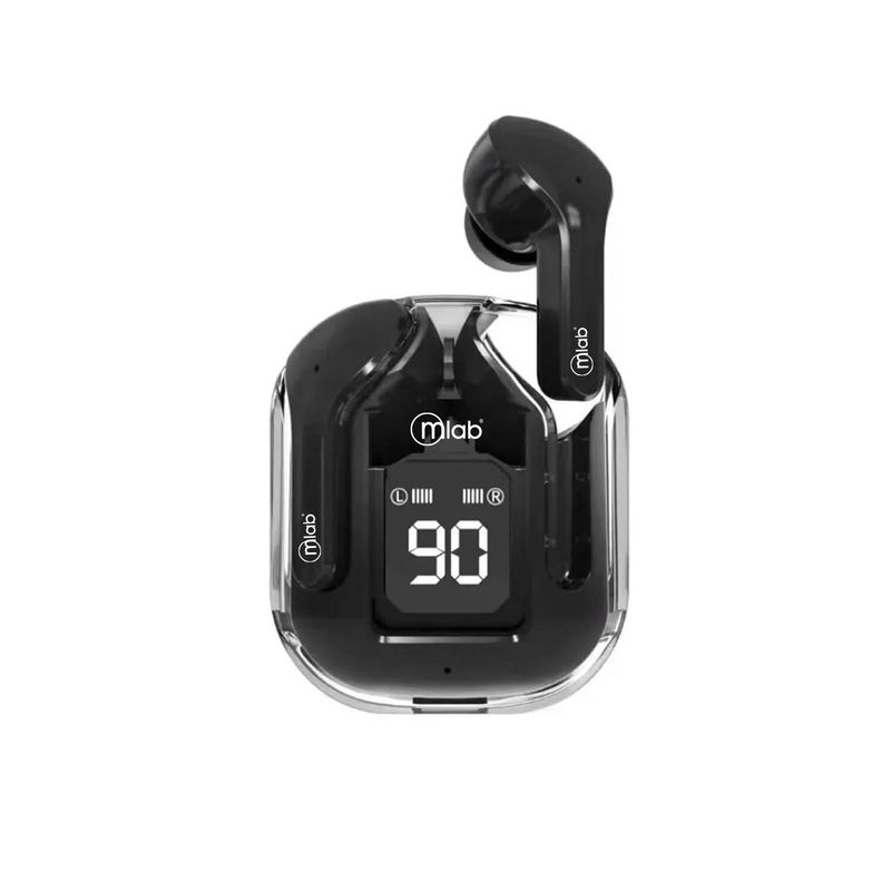 MLAB - Audífonos TWS Mlab 9353 Glass Crystal, BT 5.4, IP55, Negro