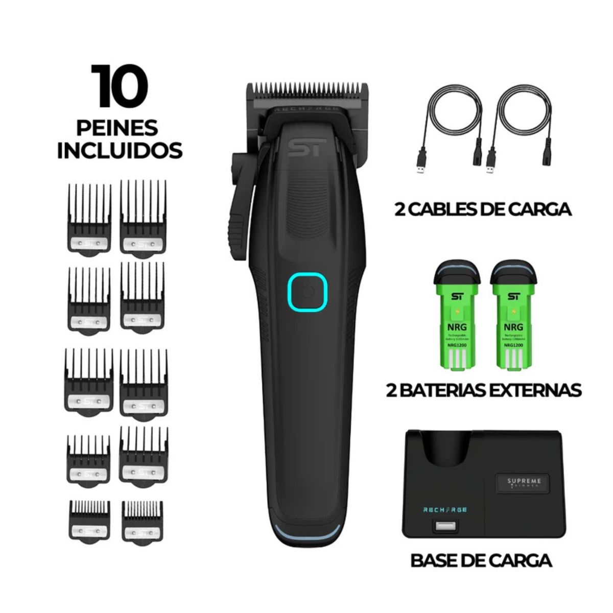 GENERICO - Clipper Corta Pelo Supreme Trimmer Recharge Black