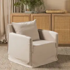 AMOBLE - Poltrona Gervasio Lino Beige La Amoblé