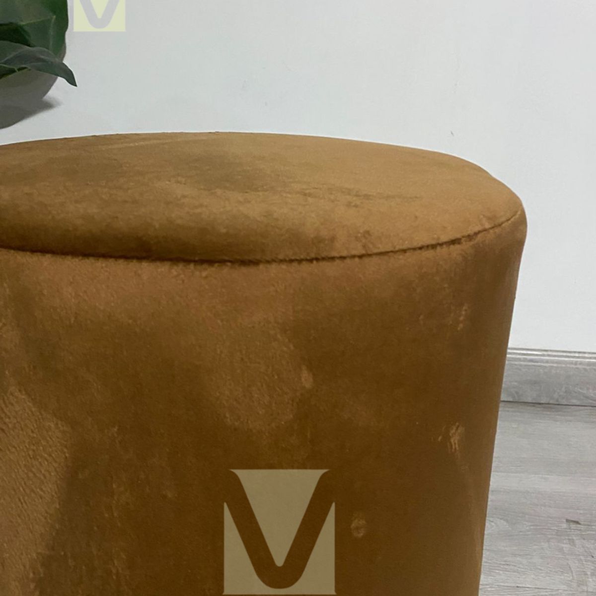 GENERICO - Puff Redondo Terciopelo Fancy - Cafe