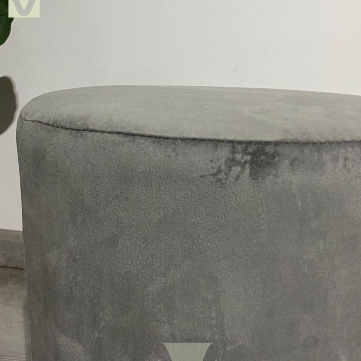 GENERICO - Puff Redondo Terciopelo Fancy - Gris