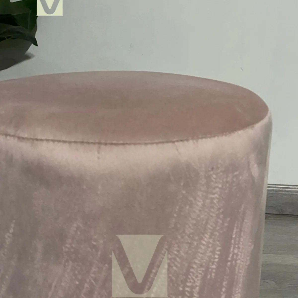 GENERICO - Puff Redondo Terciopelo Fancy - Rosa.