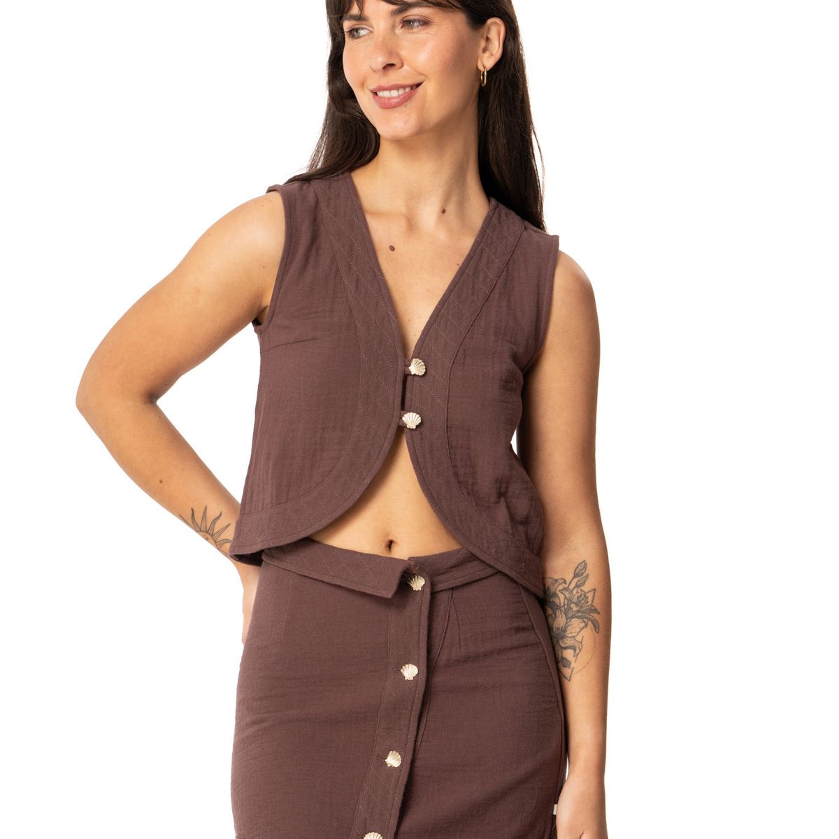 KIVUL - Polera Mujer Top Mar Burdeo Kivul