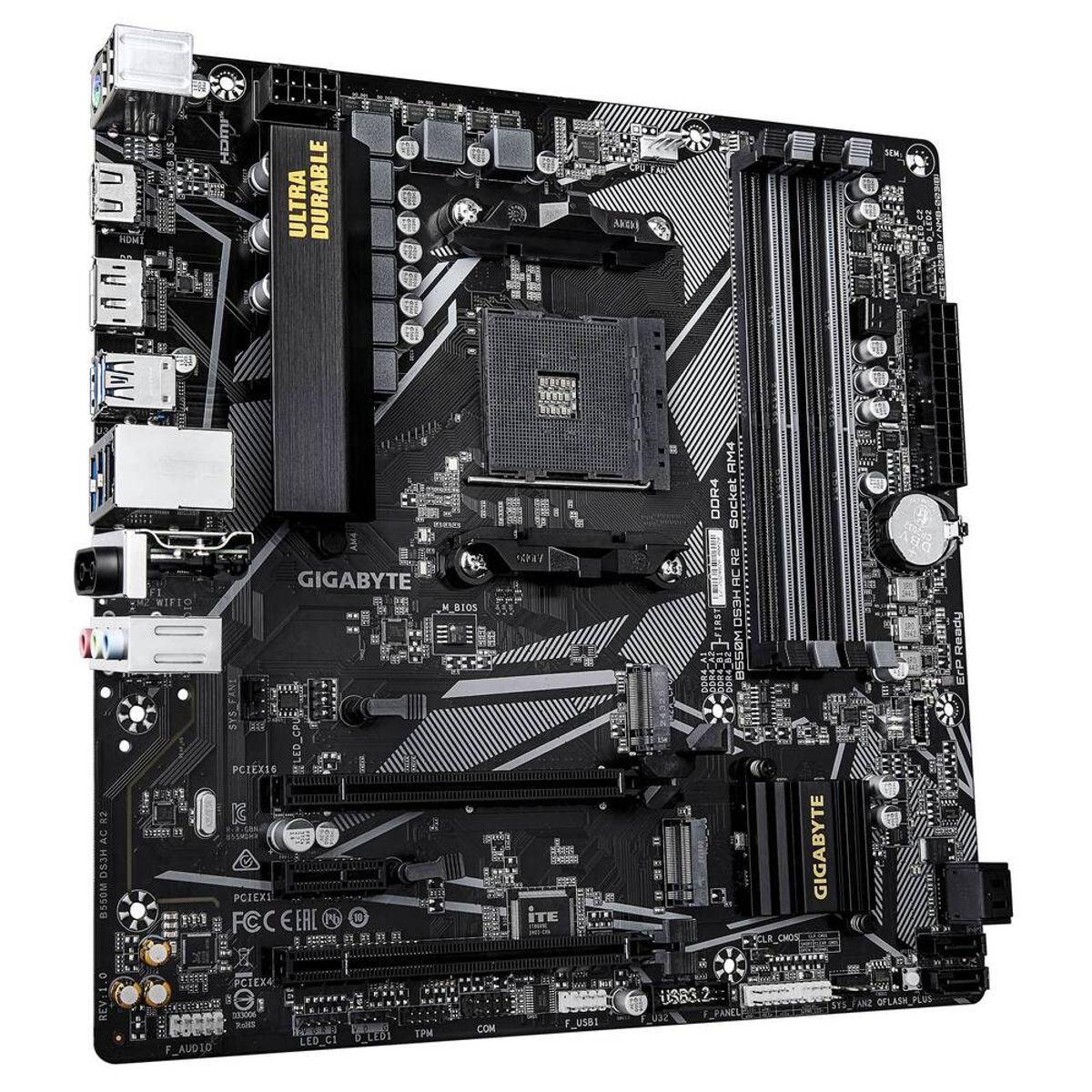 GIGABYTE - Placa Madre Gigabyte B550M DS3H AC R2 - AMD AM4 Wi-Fi Micro-ATX