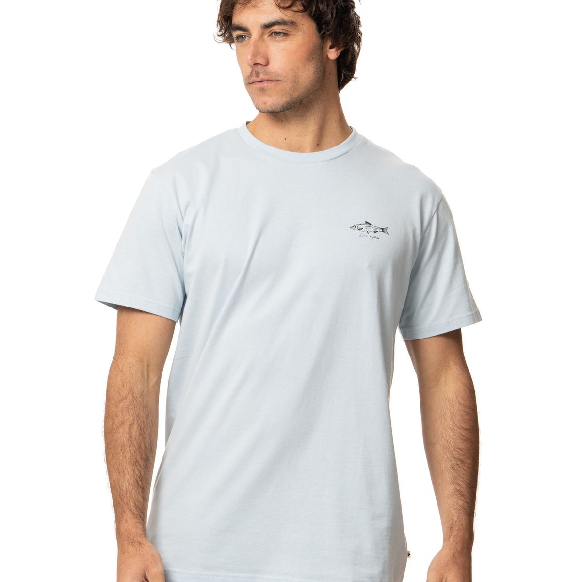 KIVUL - Polera Hombre Pez Azul Claro Kivul