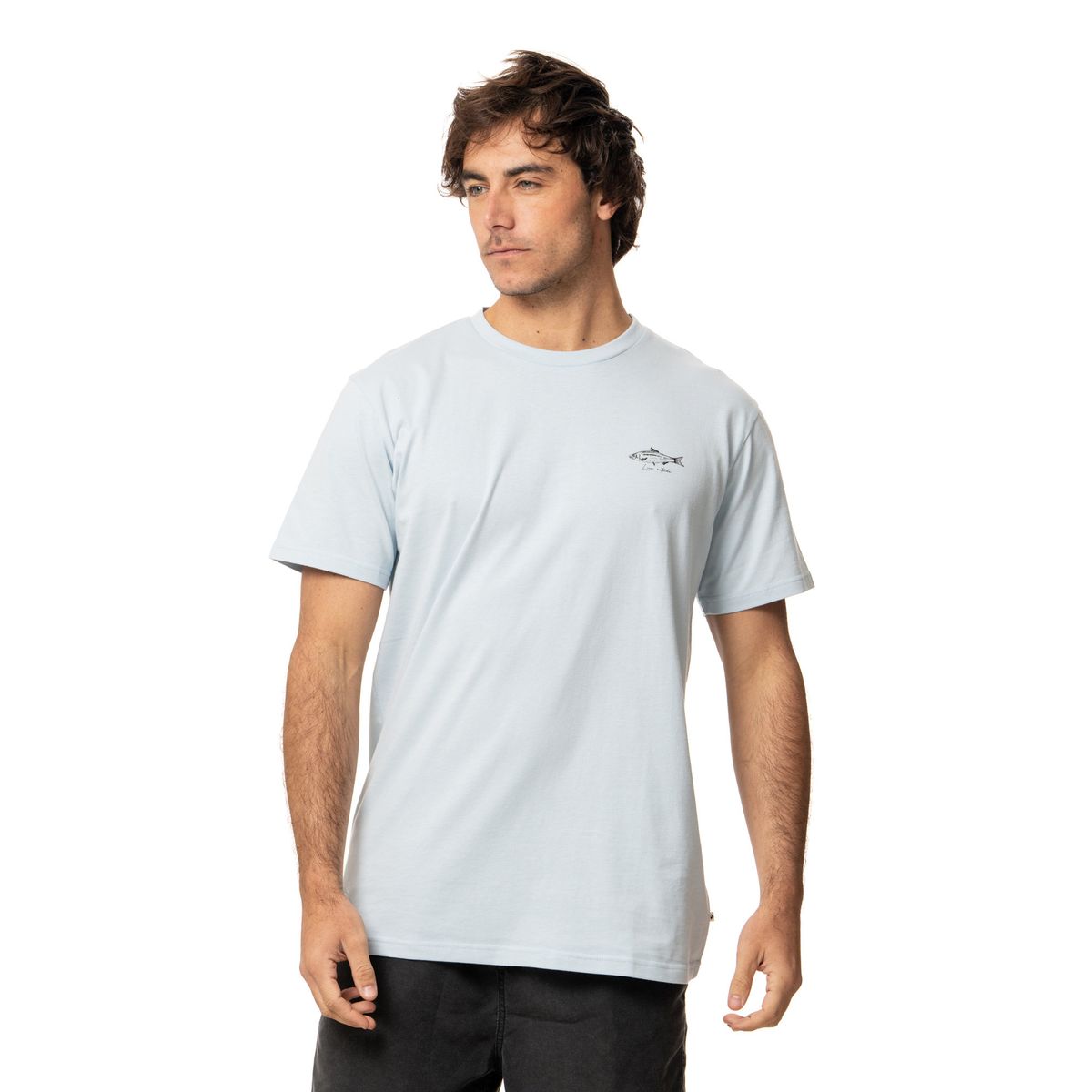 KIVUL - Polera Hombre Pez Azul Claro Kivul