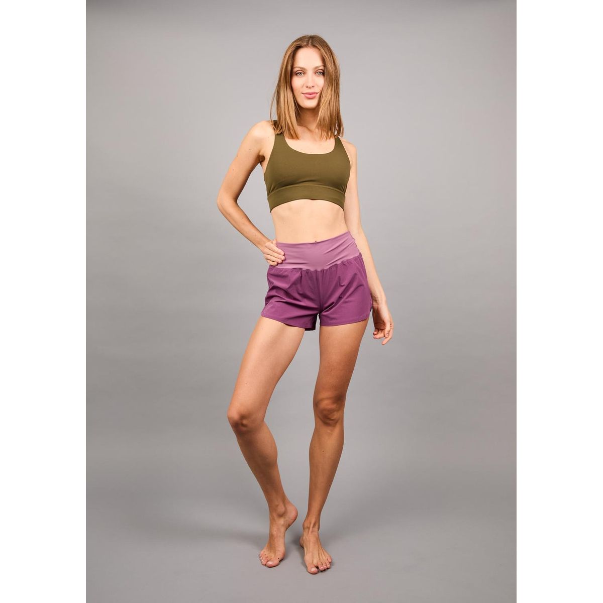 THEA - Short Corto Con Pretina Alta Atea Pastel Purple