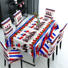 GENERICO - MANTEL PATRIA Y 6 FUNDAS PARA SILLASBLANCO CABALLOS WYM