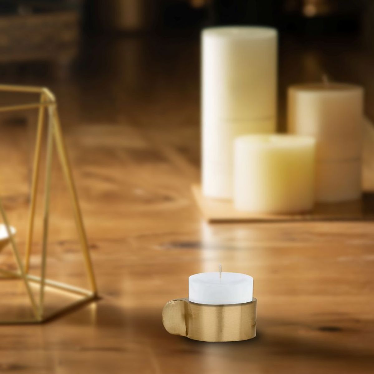 EGLO - Adorno Portavela JELLICOE aluminio níquel Dorado 6×5×3 cm