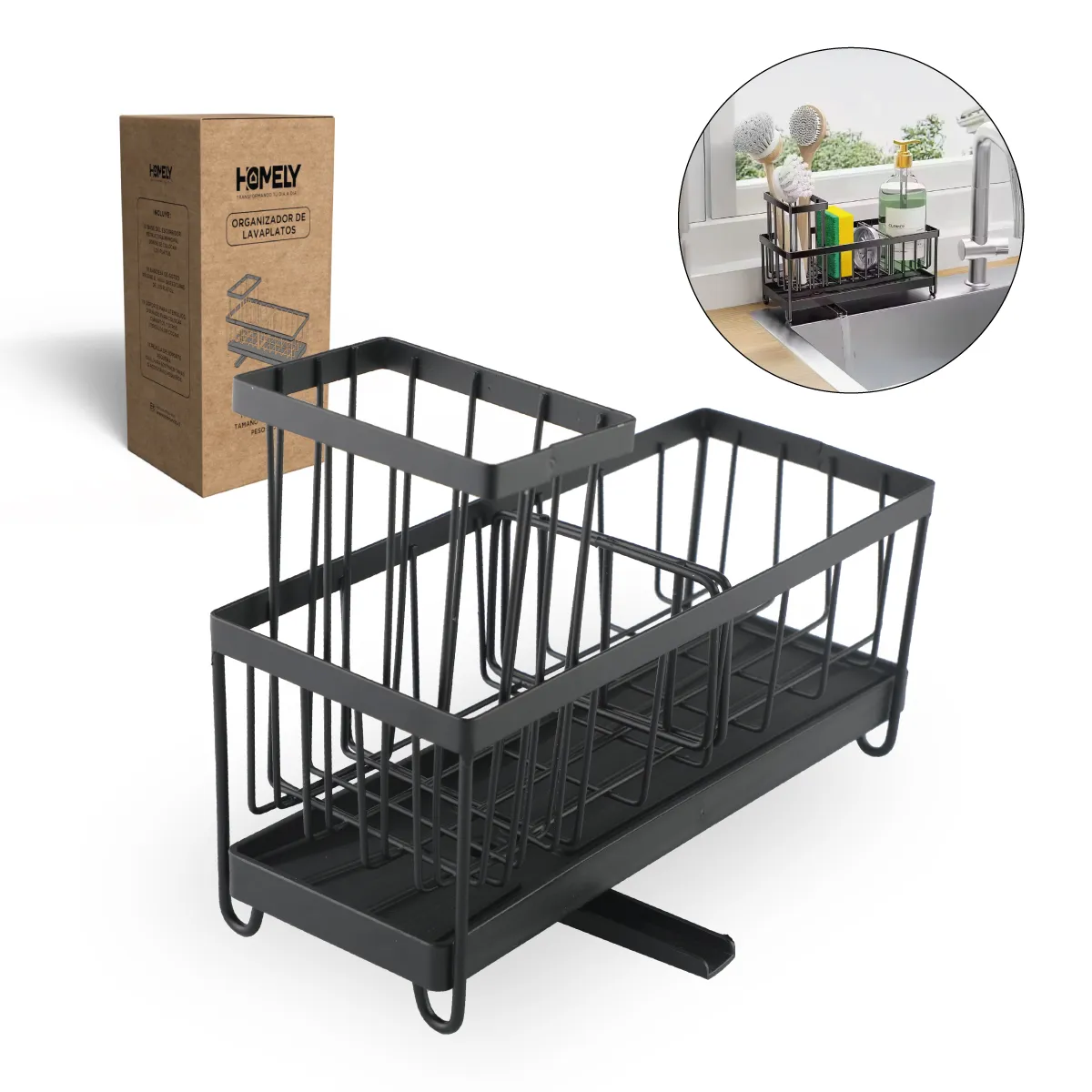 HOMELY - Porta Esponja Escurridor Homely Organizador Lavaplatos Lavaloza Hierro