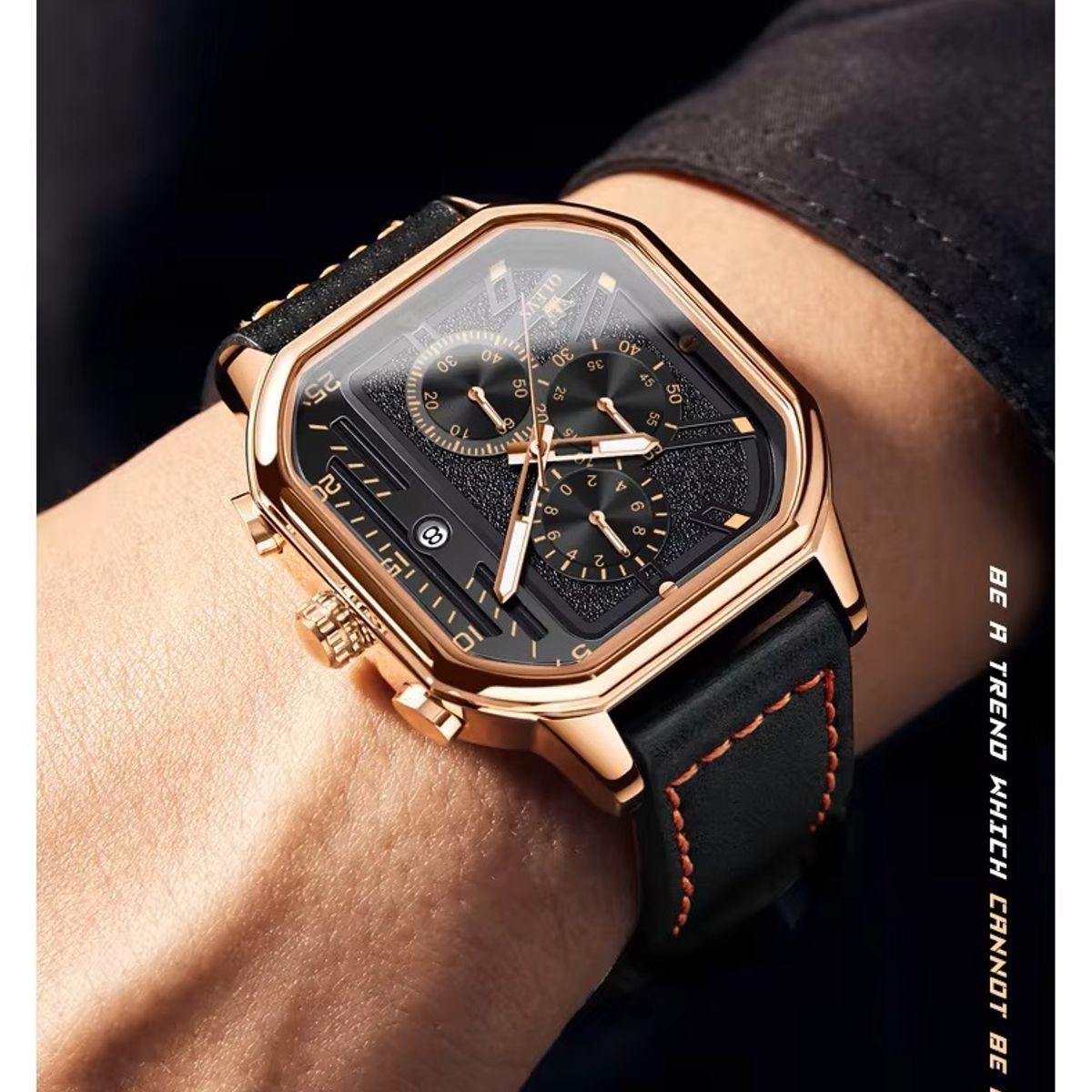 GENERICO - Reloj de Hombre Cuadrado de Lujo Reuniones Negocios y Sociales