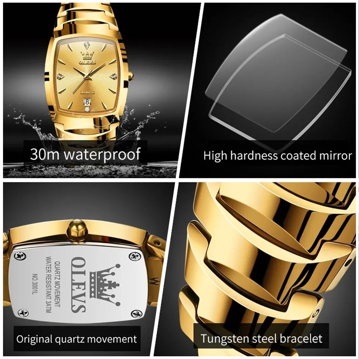 GENERICO - Reloj de Pulsera para Hombre Cuarzo Japonés Pulsera Acero Tungsteno