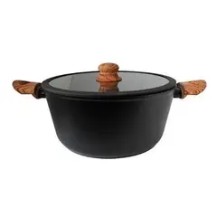 GENERICO - Olla Antiadherente 28cm Granite Vintage Keep Color Negro