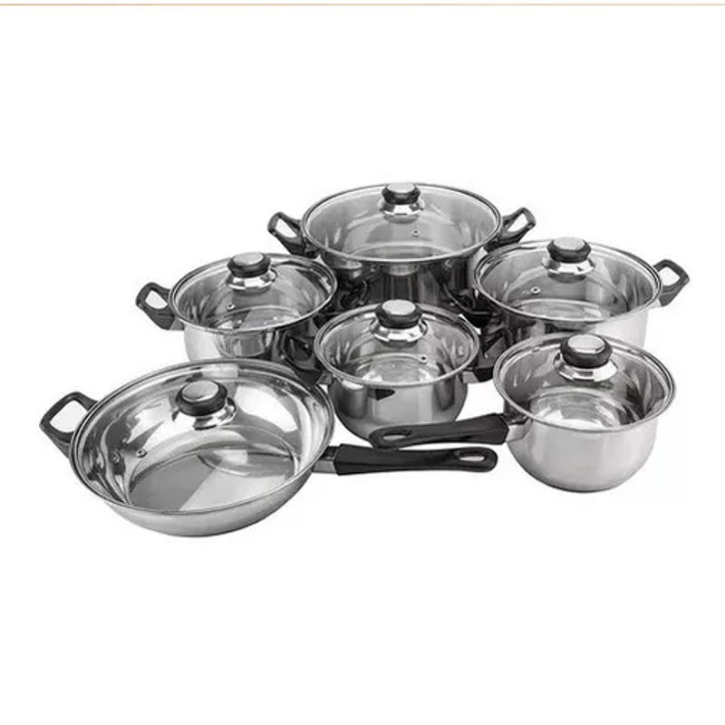 GENERICO - Bateria de Cocina de 12 Piezas Magefesa Color Plateado