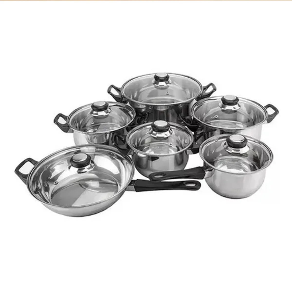 GENERICO - Bateria de Cocina de 12 Piezas Magefesa Color Plateado