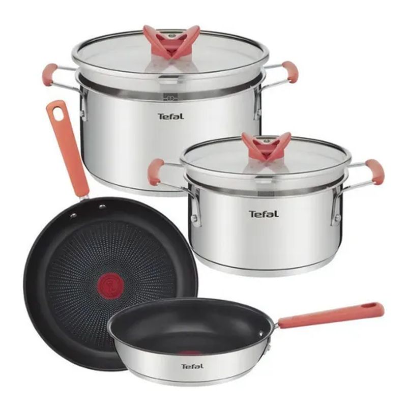 GENERICO - Batería De 6 Piezas Tefal Apilable Color Gris