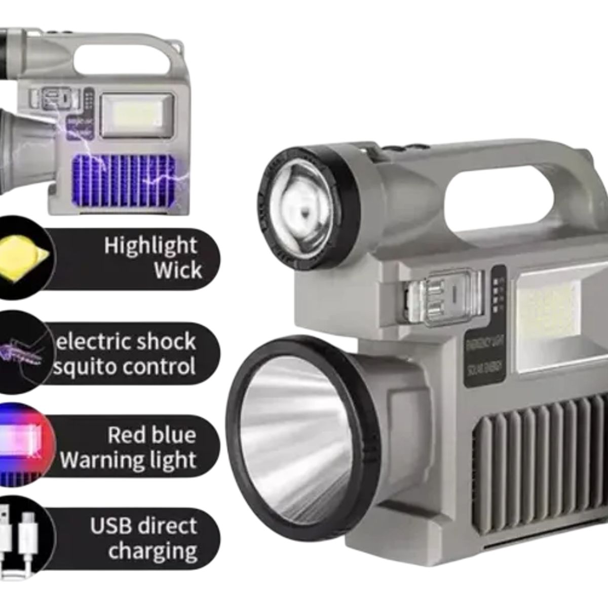GENERICO - Lampara Solar Recargable Con Luz Uv Matamosquitos