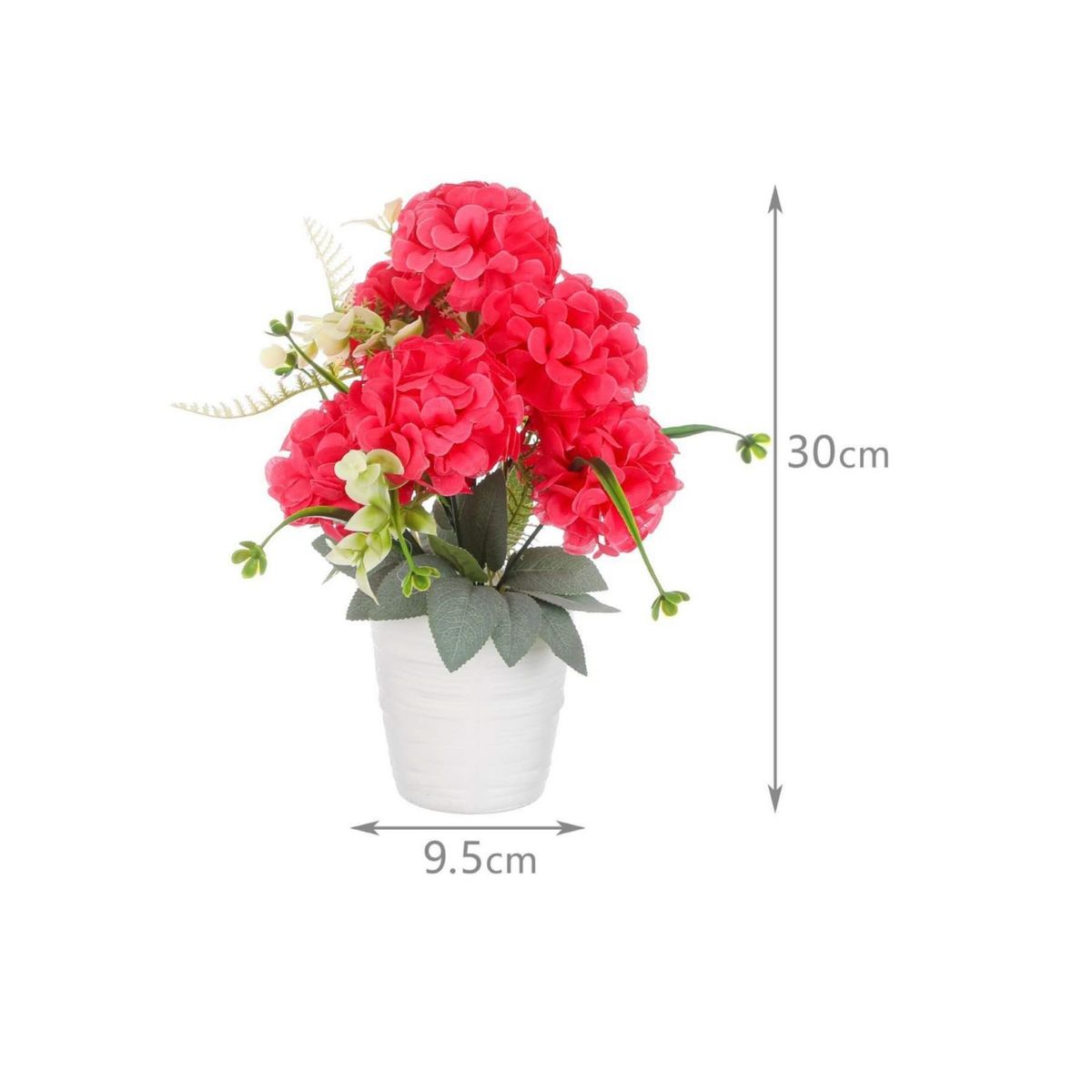 HOMEY - Pack 4 Macetas Decorativas Homey Con Flor Artificial,30*9.5cm