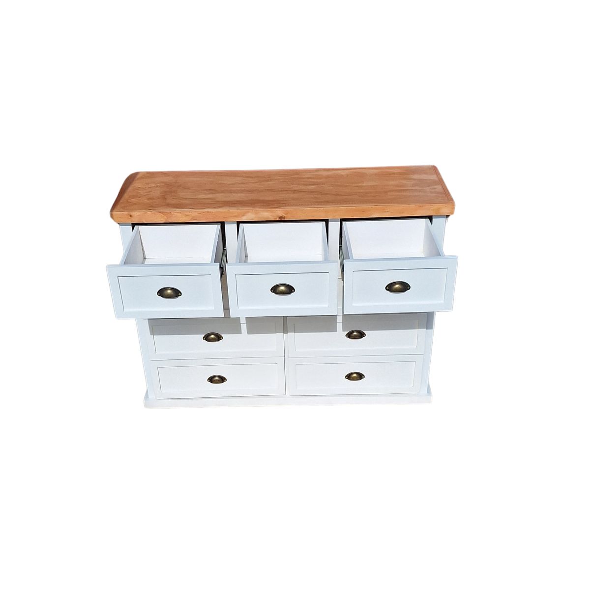 CASAHOGGAR - Cómoda Rustica Blanca Rojiza Terracina 120