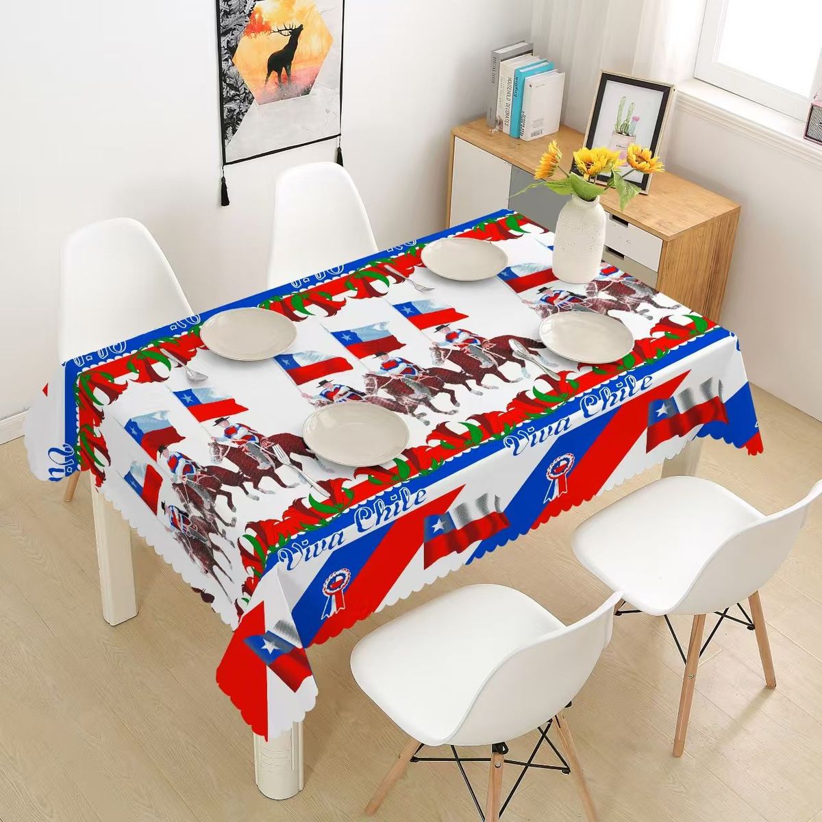 GENERICO - MANTEL DE FECHAS PATRIAS  VIVA CHILE WYM