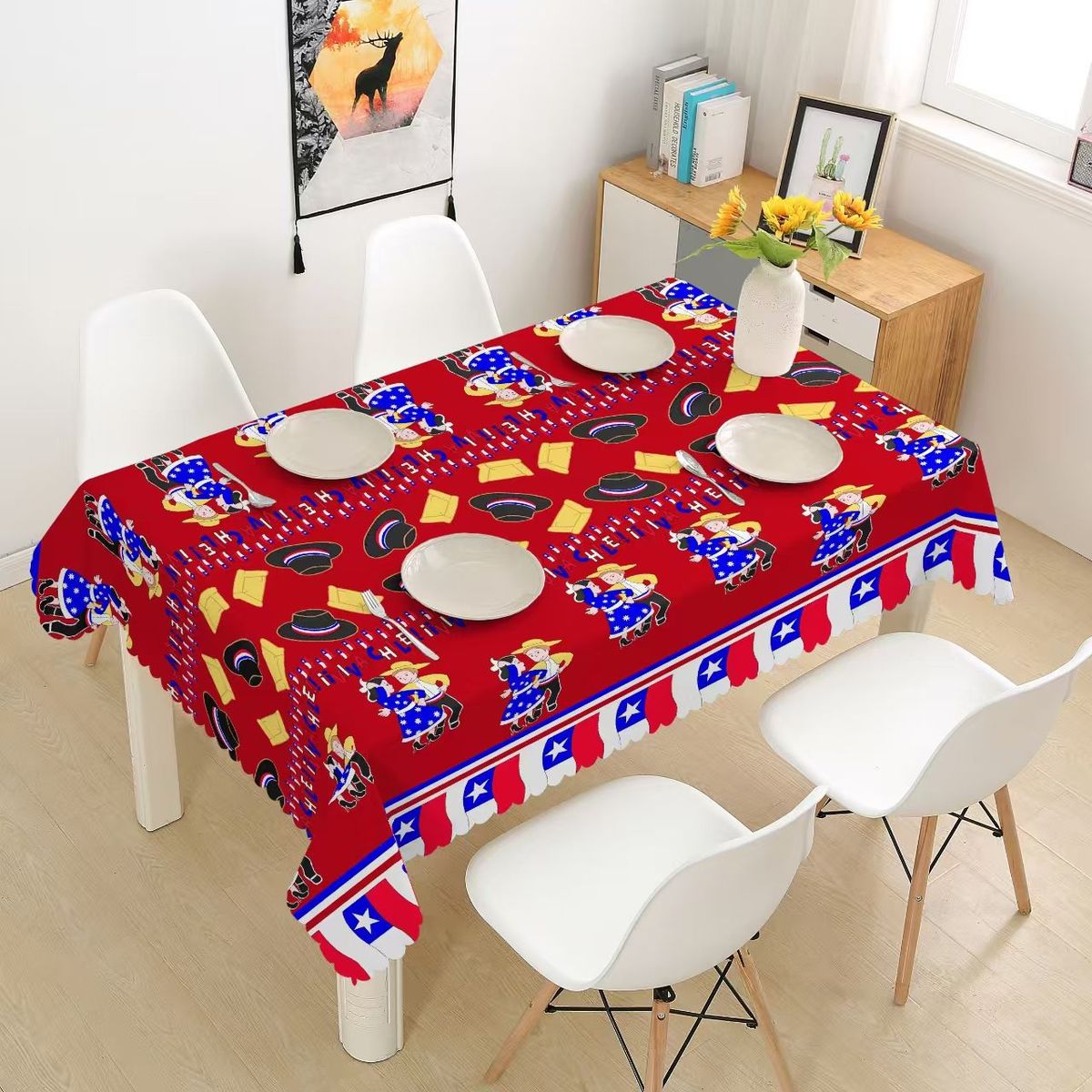 GENERICO - MANTEL DE FECHAS PATRIAS ROJO VIVA CHILE WYM