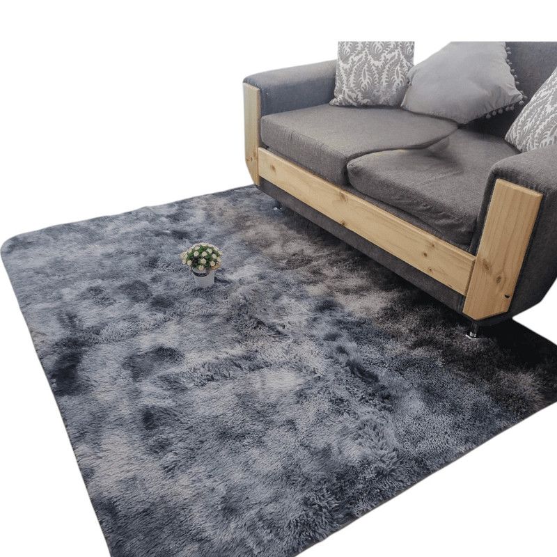 GENERICO - Alfombra Peluda Tipo Shaggy Para Living 200cmx240cm Gris Jaspeado