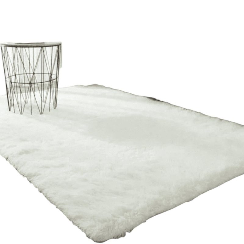 GENERICO - Alfombra Peluda Tipo Shaggy Para Living 200cmx240cm Blanco