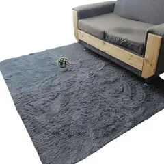 GENERICO - Alfombra Peluda Tipo Shaggy Para Living 200cmx240cm Gris