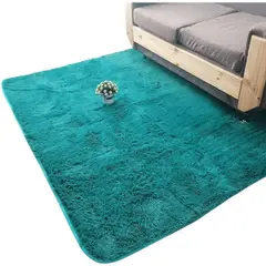 GENERICO - Alfombra Peluda Tipo Shaggy Para Living 200cmx240cm Turquesa