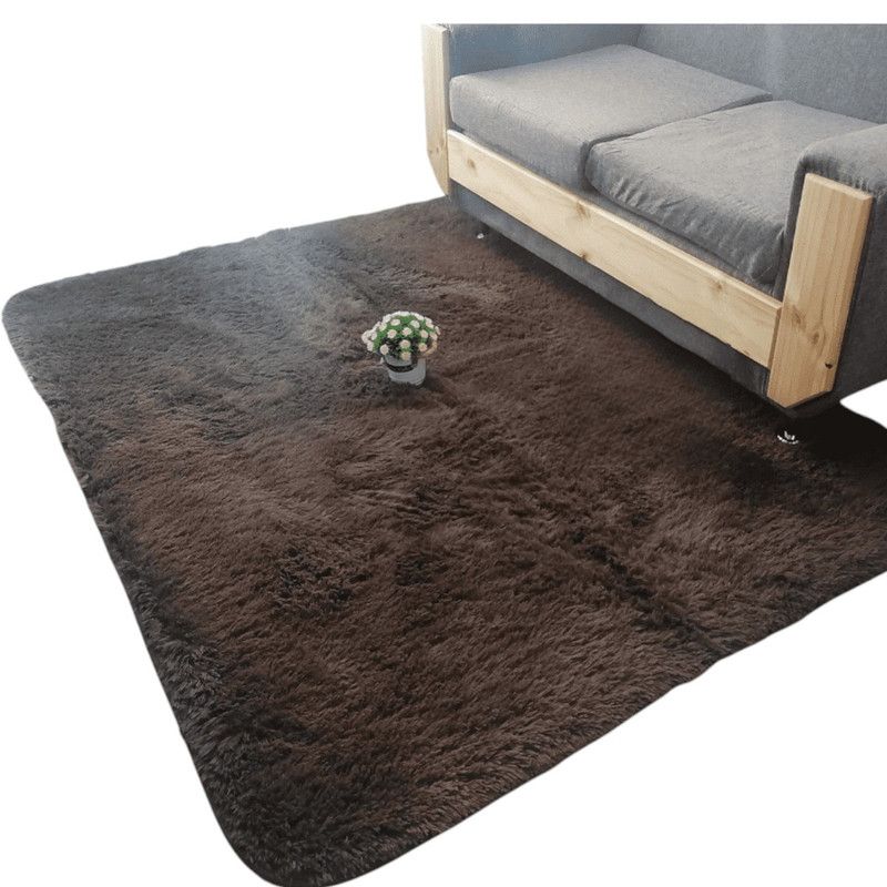 GENERICO - Alfombra Peluda Tipo Shaggy Para Living 200cmx240cm Café