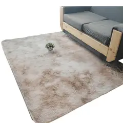GENERICO - Alfombra Peluda Tipo Shaggy Para Living 200cmx240cm Beige Jaspeado