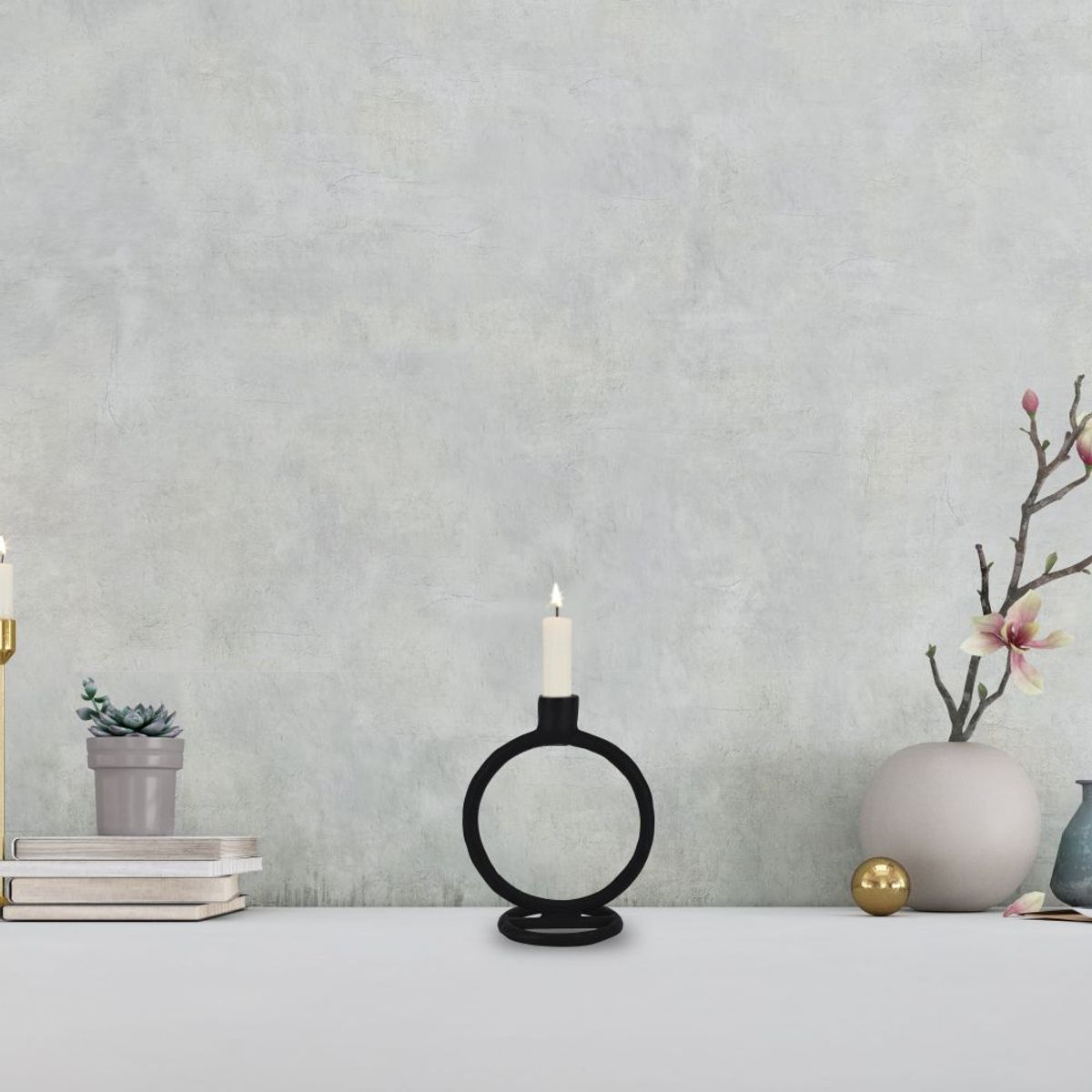 EGLO - Adorno Portavela NUMAZU aluminio Negro 15×10×19cm