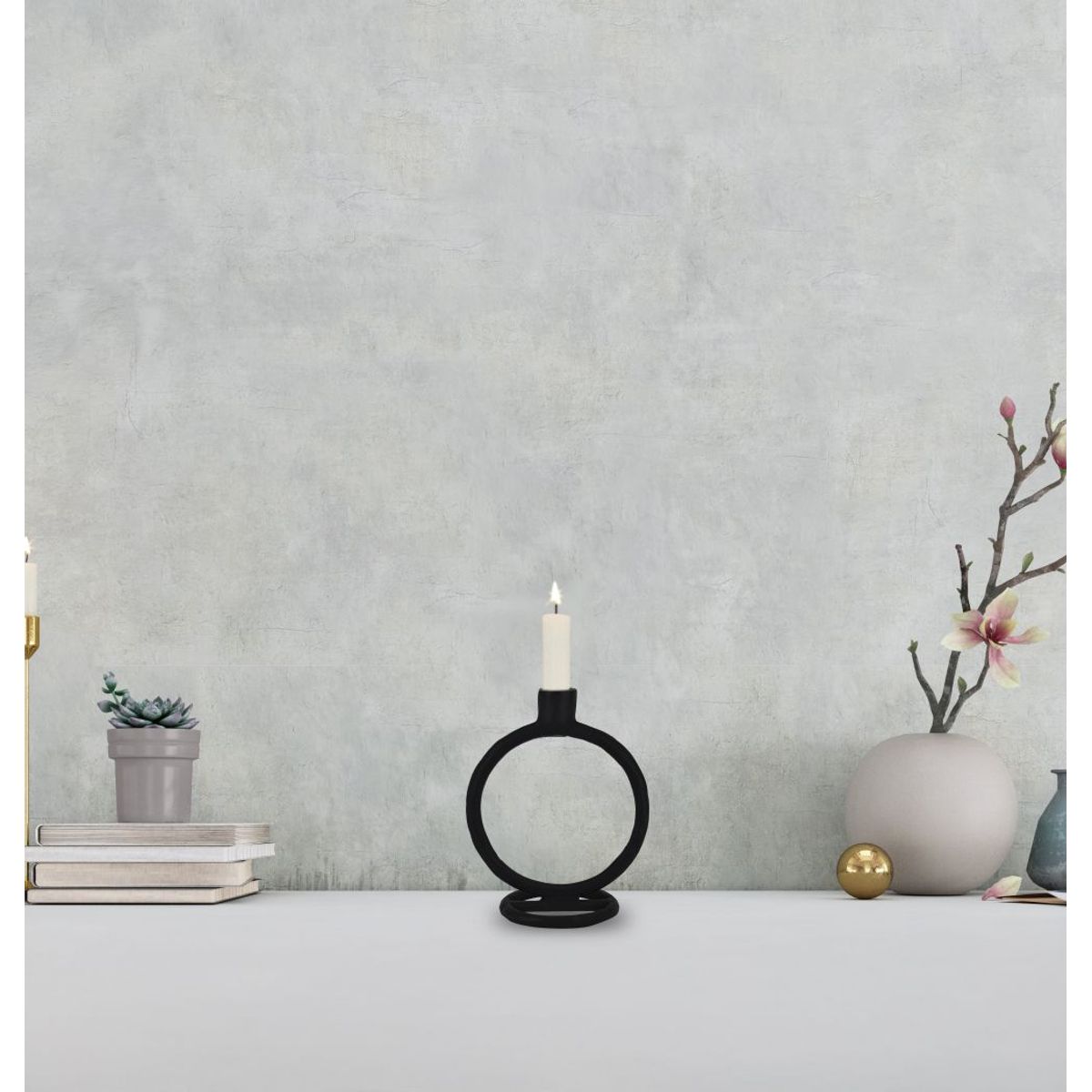 EGLO - Adorno Portavela NUMAZU aluminio Negro 15×10×19cm